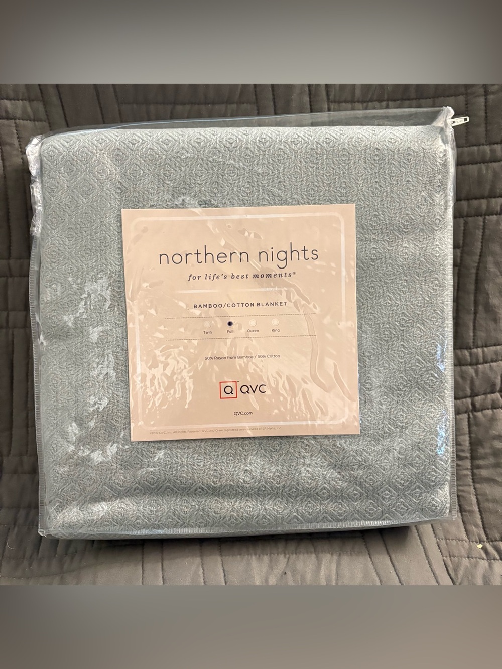 Northern Nights Rayon Made From Bamboo & Cotton Grey Blanket Full Geometric